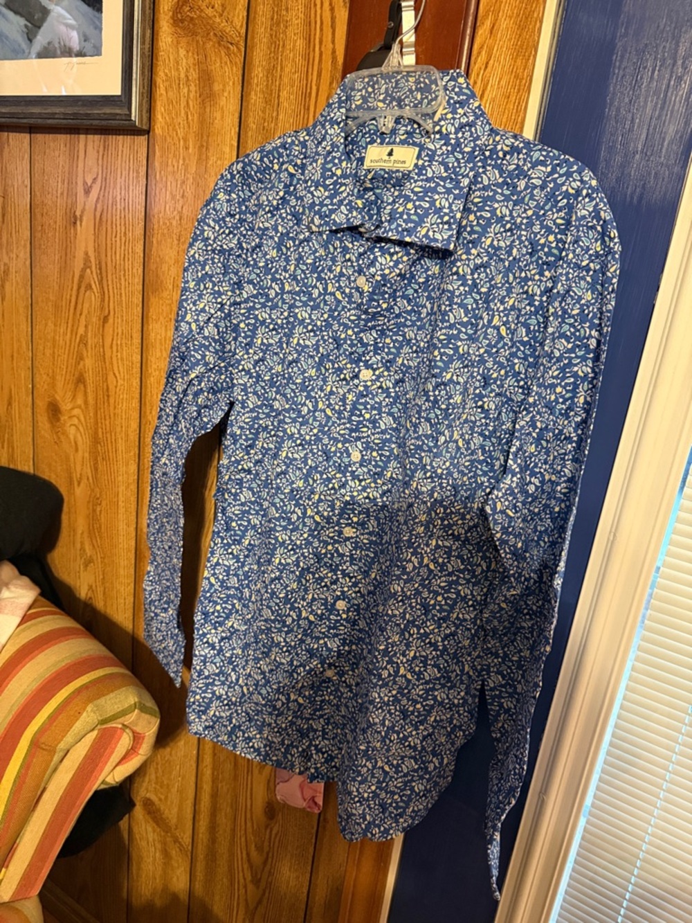 Men's Blue Floral Button-Down Shirt by Vineyard Vines